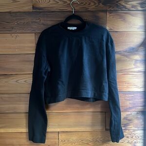 ACNE STUDIOS XXS BLACK CROPPED SWEATSHIRT